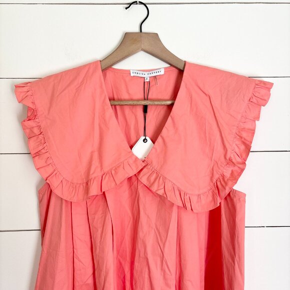 NWT English Factory coral colored dress with peter pan collar - Picture 4 of 5